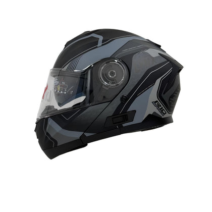 CASCO LYNX  R10 GRIS CON NEGRO MATE