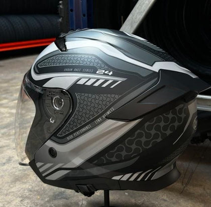 CASCO LYNX URBAN GRIS NEGRO MATE