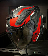 CASCO LYNX URBAN ROJO NEGRO MATE