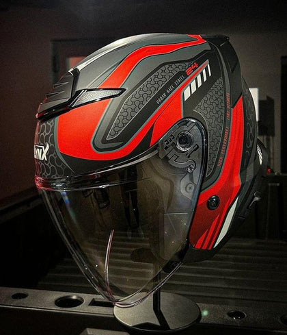 CASCO LYNX URBAN ROJO NEGRO MATE